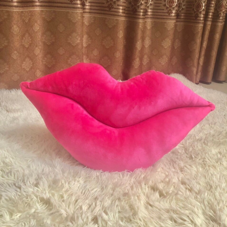 Gối Nỉ Nhung Hình Môi Độc Đáo Mềm Mịn Đa Chức Năng - Phụ Kiện Decor Phòng