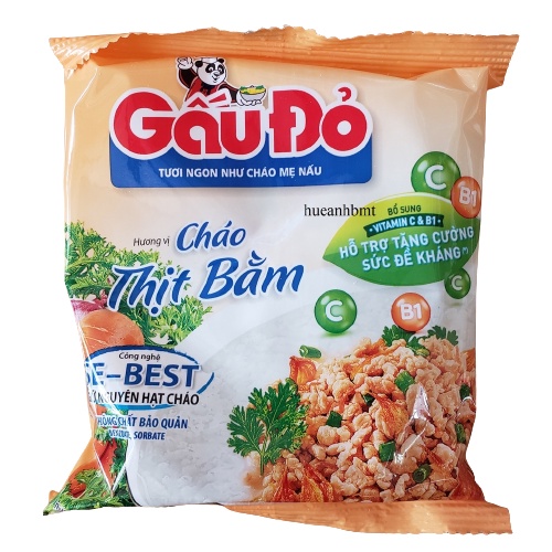 Cháo Thịt Bằm Gấu Đỏ-Tươi ngon như cháo mẹ nấu gói 50g