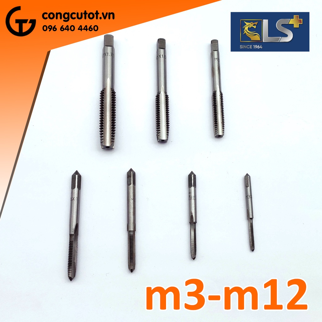 Bộ mũi taro tạo ren trong 8 chi tiết M3-M12 LS+