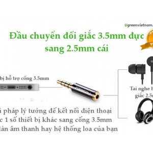 Giắc chuyển Audio 3.5mm sang 2.5mm Ugreen 20502