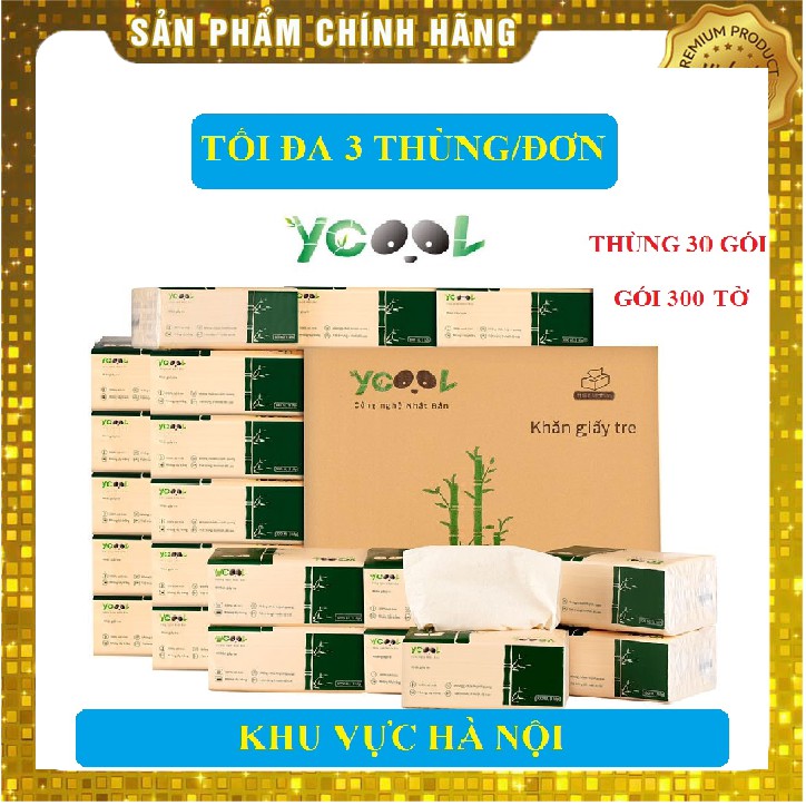 THÙNG 30 GÓI GIẤY ĂN GẤU TRÚC NATURAL/ THÙNG 30 GÓI GIẤY ĂN YCOOL