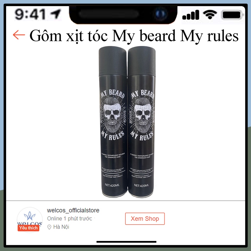 Gôm xịt tóc MYBEAR nam tạo kiểu tóc giữ nếp bóng mượt cao cấp MN47