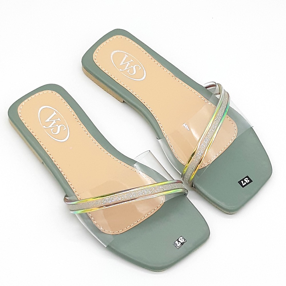 Dép lê bệt nữ quai ngang trong phối quai kim tuyến 7 màu thời trang VYS TA6751 (Nhiều màu)