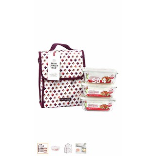 Bộ Túi Hộp Cơm Thủy Tinh Lock&Lock Mini Lunch Bag  SĂN SALE KHÔNG PHẢI HÀNG KM