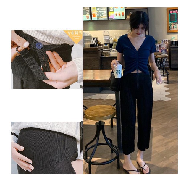 Quần Bầu Xinh Quần Vải Bầu Quần Baggy Bầu Trẻ Trung Năng Động Q216