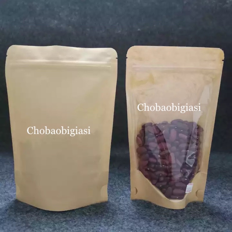 Túi zipper đáy đứng Mặt Giấy Mặt Trong đựng granola, ngũ cốc, các loại đậu....