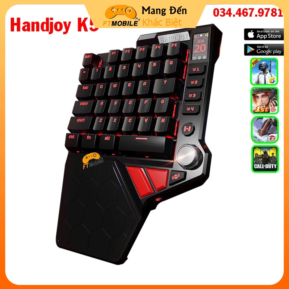 Handjoy K5 | Bàn phím cơ kiêm bộ chuyển đổi hỗ trợ chơi mọi game PUBG và các game FPS