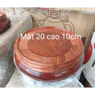 Đế bát nhang gỗ Hương mặt 20cm x cao 6cm