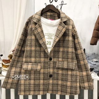 Khoác dạ kẻ 2 lớp