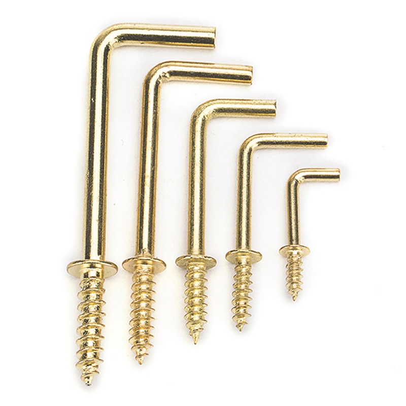 [Louislife] 10pcs L shape Dresser Cup Hooks Right Angle Screws 7 Style Hanger Iron Hanging