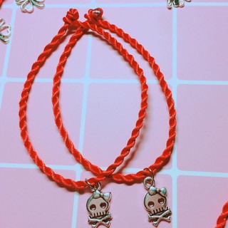 vòng đôi handmade đầu sọ (đỏ)