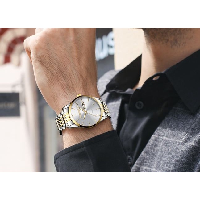 Đồng Hồ Nam Jenises Siêu Mỏng 2 Lịch Chống Nước Tuyệt Đối Bảo Hành 1 Năm