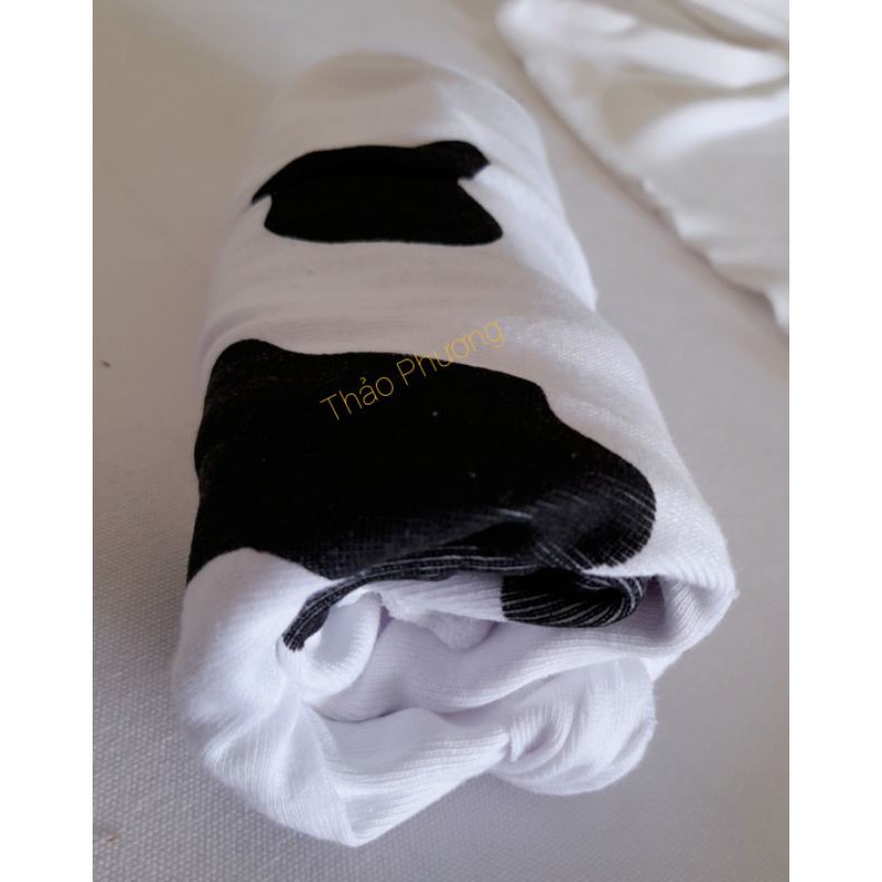 Bộ bò sữa thun cotton, hình chụp thật.