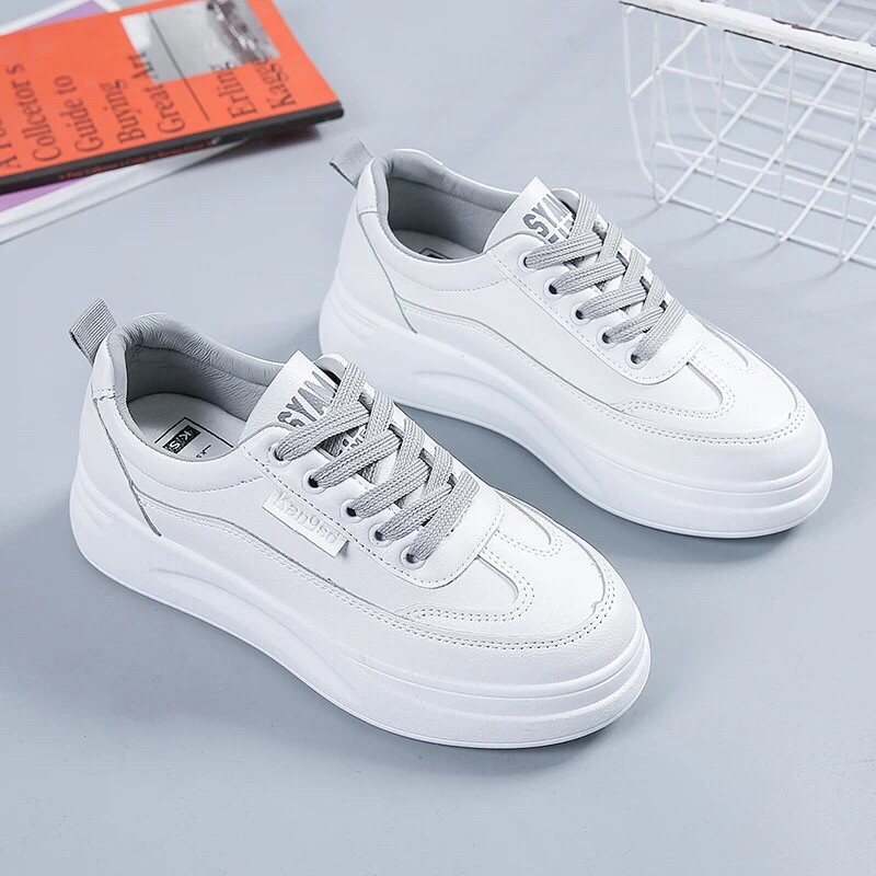 Giày Thể Thao Nữ Trắng Sneaker Độn Đế 4cm HOT TREND mùa hè  RM91