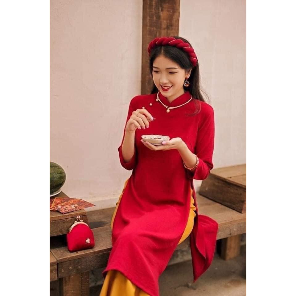 Áo dài cách tân nguyên bộ mẫu mới nhất siêu đẹp