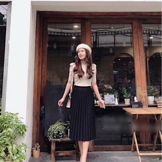 Chân váy xếp ly ánh nhũ