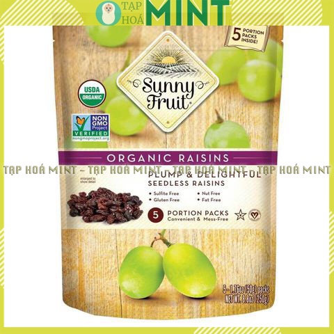 Nho khô hữu cơ Sunny Fuit, ăn vặt làm bánh cho bé - Tạp hoá mint
