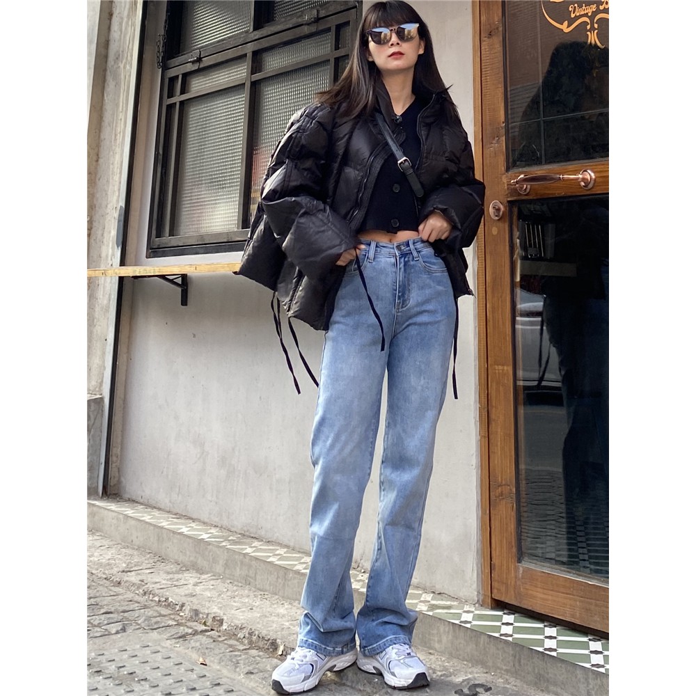 Quần Jeans Nữ Ống Rộng SIMPLE JEANS Dáng Suông Lưng Cao Phong Cách Ulzzang Cao Cấp