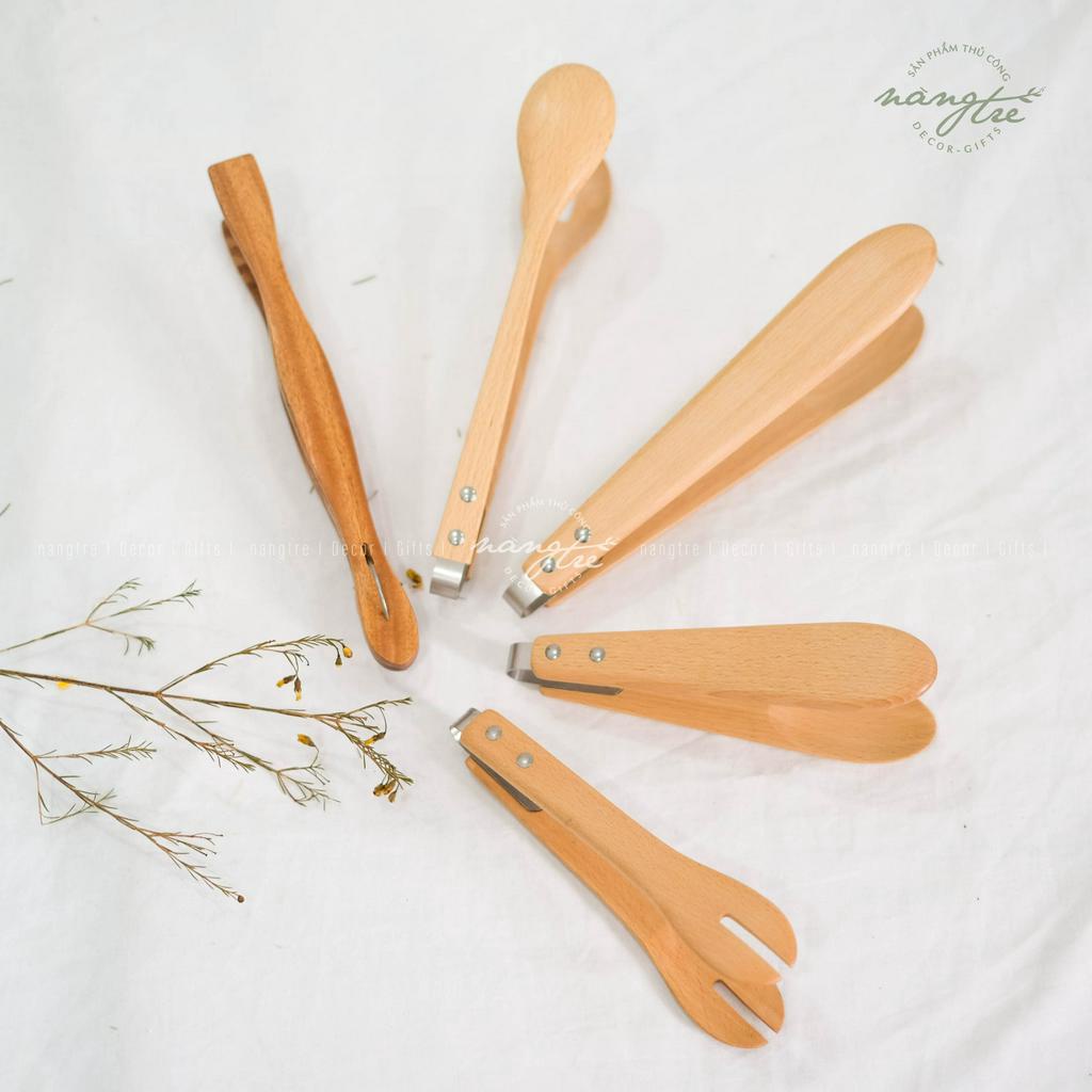 Kẹp gỗ gắp thức ăn, Trộn salad, kẹp gắp nước đá tiện dụng