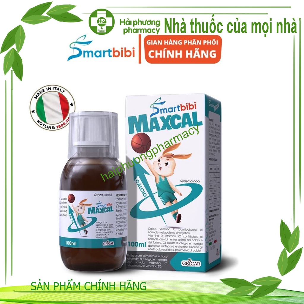 Siro tăng chiều cao Smartbibi Maxcal giúp bé phát triển chiều cao vượt trội 100ml