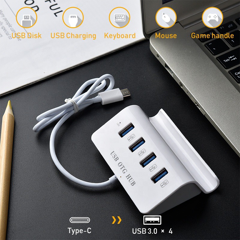 [Mã ELORDER5 giảm 10K đơn 20K] HUB chuyển đổi usb Type-C / USB / Micro USB ra 4 cổng USB Kiêm USB OTG