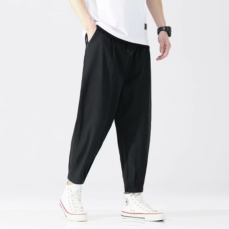 Quần Dài Vải Lụa Lạnh Mỏng Co Giãn Tốt Thời Trang Nhật Hàn Cho Nam Size M-5Xl | BigBuy360 - bigbuy360.vn