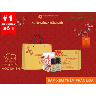 (MỚI) Set quà tết Mộc Nhiên 2021 độc đáo, Đèn xông kèm tinh dầu tự nhiên Mộc Nhiên