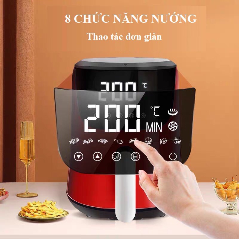 Nồi chiên không dầu , Nồi chiên Cát Á công suất 1400W - Dung tích 5L - cơ , cảm ứng đa chức năng , Bảo hành 12 tháng