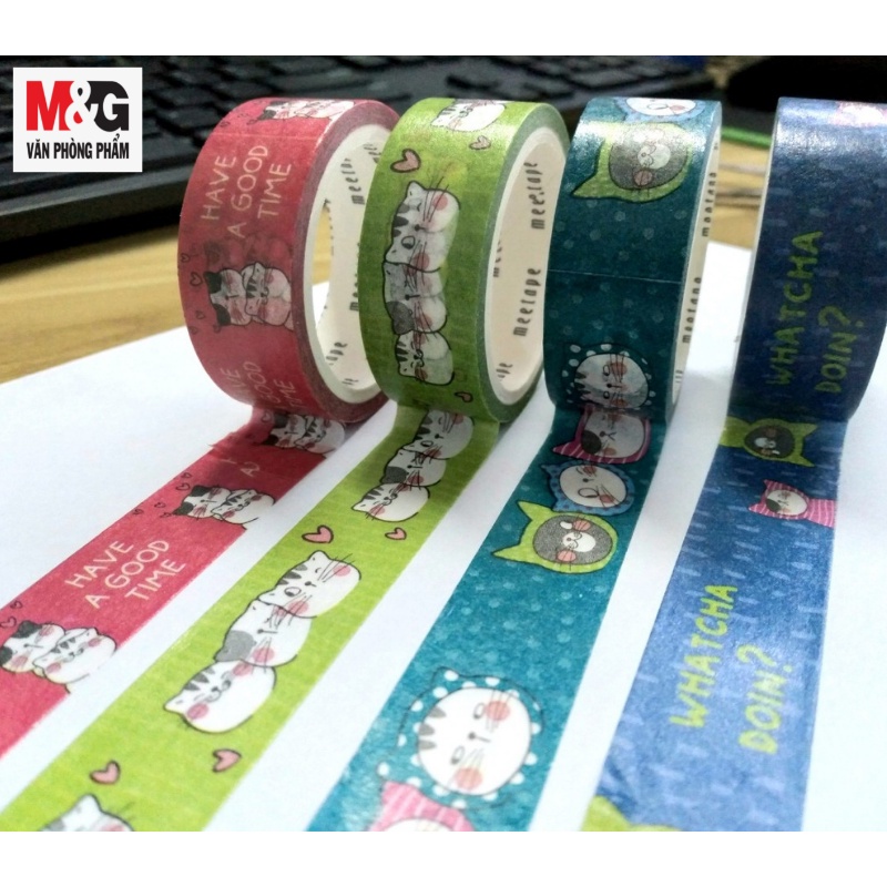 Băng Keo Hình Mèo M&G AJD957M6 15mm*5m Xinh Xắn Đáng Yêu
