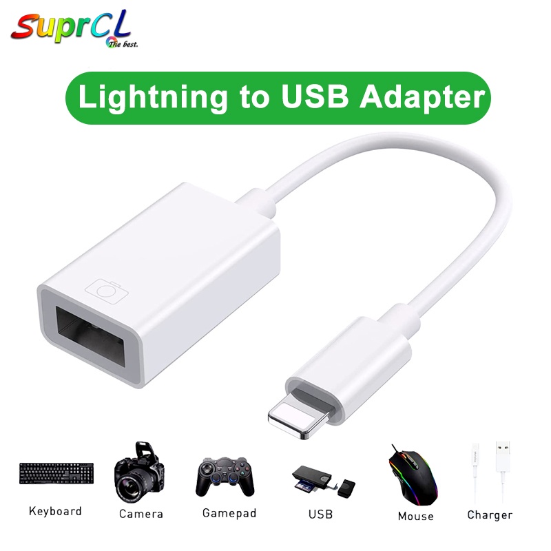 Bộ Chuyển Đổi Cáp OTG USB Female OTG Cho IP12/11/XS/8/7/Bộ Hubs/Bàn Phím/Chuột/Đầu Đọc Thẻ/USB Ethernet/iOS 9.2 Sang 13