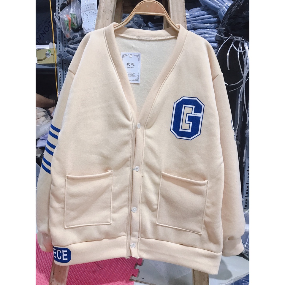 ÁO CARDIGAN IN CHỮ G FORM TO THỤNG CHÙM MÔNG CHẤT NỈ COTTON DẦY MỊN | BigBuy360 - bigbuy360.vn