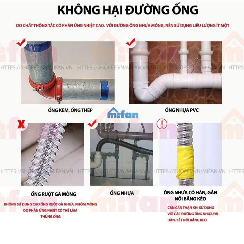 [Mã SKAMPUSH9 giảm 10% đơn 200K] Bột Thông Tắc Cống YUHAO Cực Mạnh - Thông Tắc Cống, Đường Ống, Bồn Cầu, Bồn Rửa Mặt