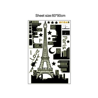 Miếng Dán Tường Hình Tháp Eiffel Hiệu Ứng Dạ Quang
