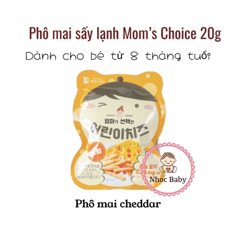 Mom’s Choice | Phô mai sấy lạnh hình que cho bé từ 8 tháng tuổi 20g