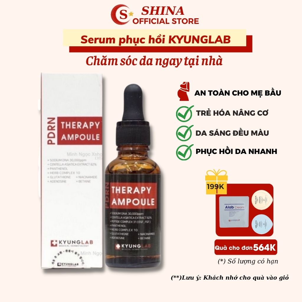 Serum tế bào gốc Kyung Lab chính hãng PDRN Therapy Ampoule phục hồi chống lão hóa da 30ml, tinh chất chống chảy sệ