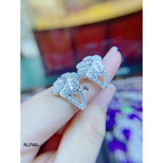 Nhẫn bạc Ý mặt vuông hột đá