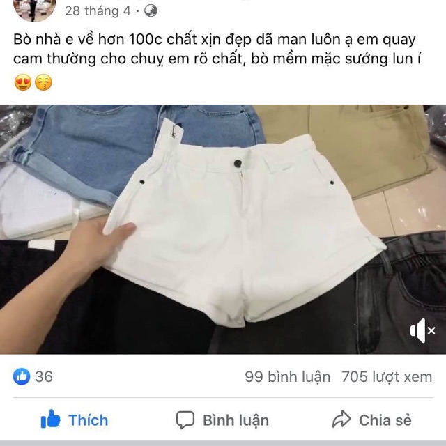 Quần đùi bò 159k