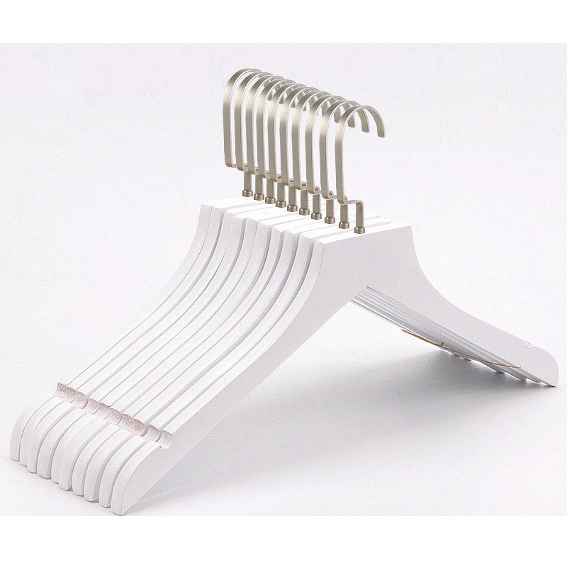 Móc gỗ trắng vai trơn 44cm đầu móc dẹp (1 móc)