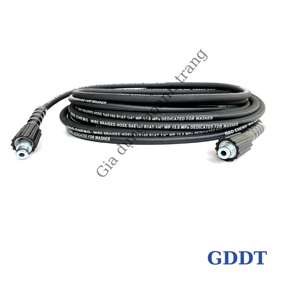 Dây xịt rửa xe lõi thép 10,15, 20m, Dây rửa xe áp lực cao lõi thép ren 22mm (LOẠI TỐT)