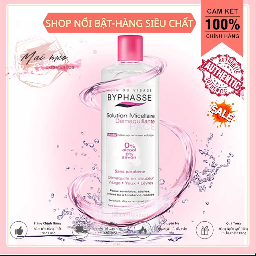 Nước tẩy trang byphasse - Tẩy trang không cồn dành cho mọi loại da/ Byphasse [MaiMeo]