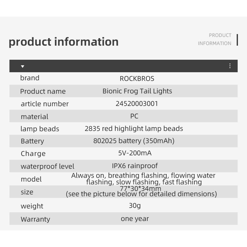 Fulfilled by Shopee Rockbros Đèn Chiếu Hậu 5 Chế Độ Chống Nước IPX6 Type-C 180 Cho Xe Đạp°Thiết Bị Tín Hiệu Xe Đạp Chuyên Dụng Chất Lượng