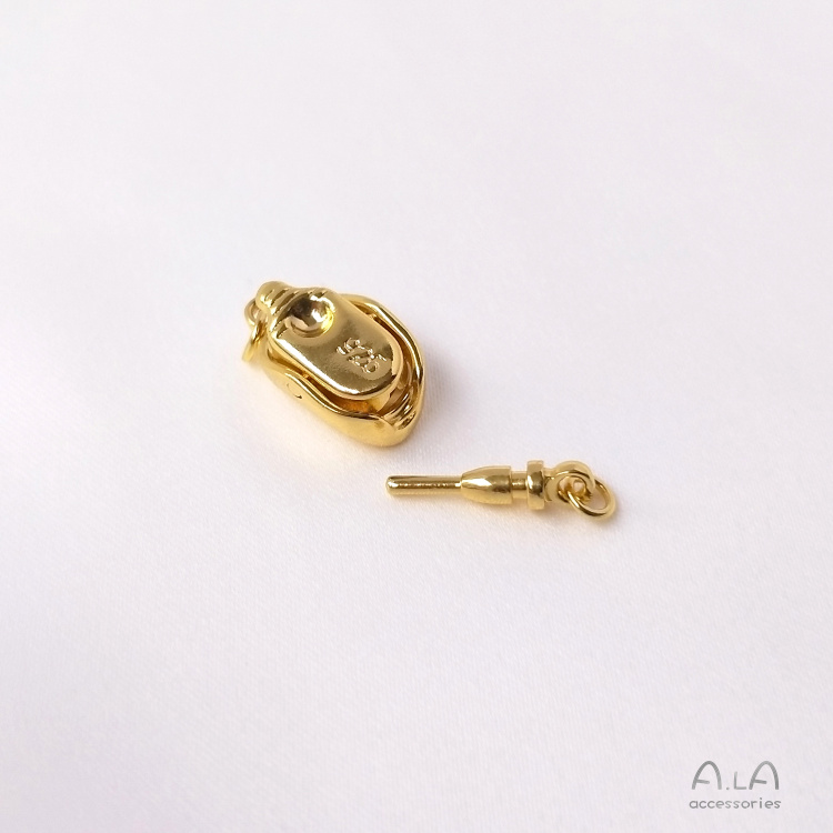 Khóa Cài Đầu Dây Chuyền diy Mạ Vàng Trắng 18k Đính Hạt Ngọc Trai Màu Sắc