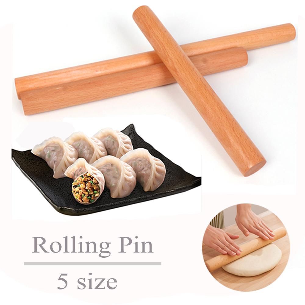 Cây Lăn Bột Làm Bánh 5 Kích Thước Bằng Gỗ Chống Dính Tiện Dụng Cho Nhà Bếp