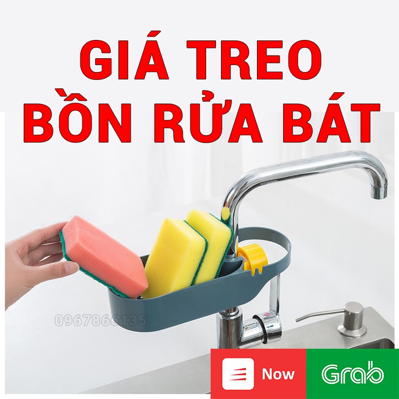 Giá treo nhựa gắn vào vòi nước bồn rửa bát/ Giá treo đồ bồn rửa bát đa năng