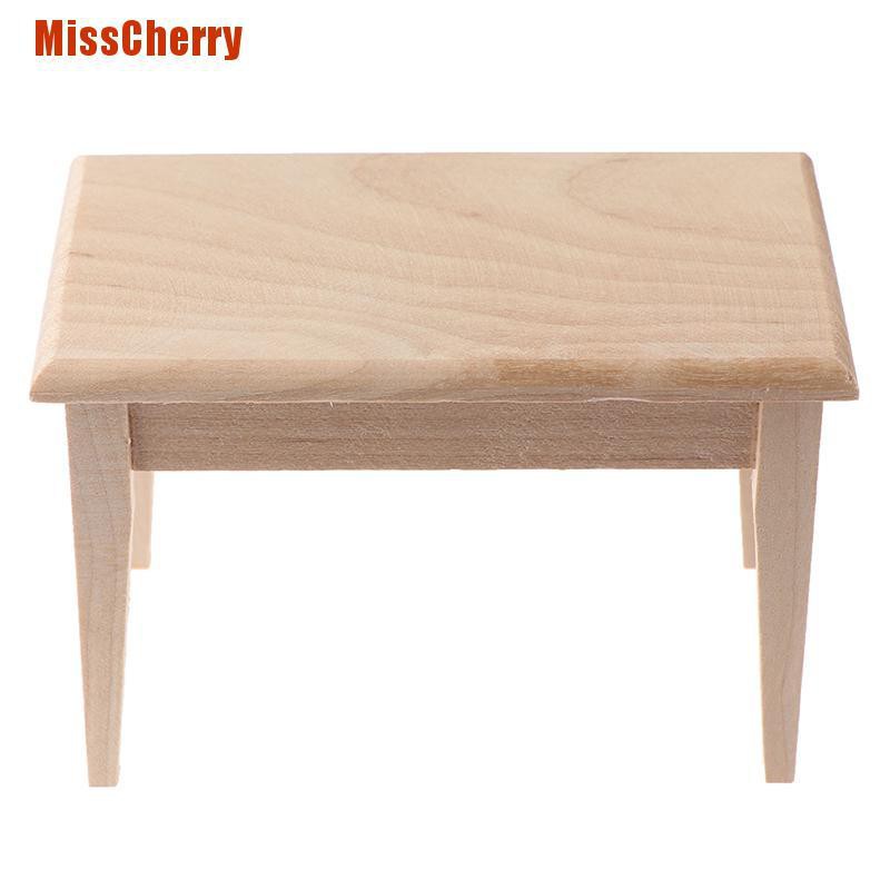 Mô Hình Bàn Chữ Nhật Bằng Gỗ Trang Trí Nhà Búp Bê
