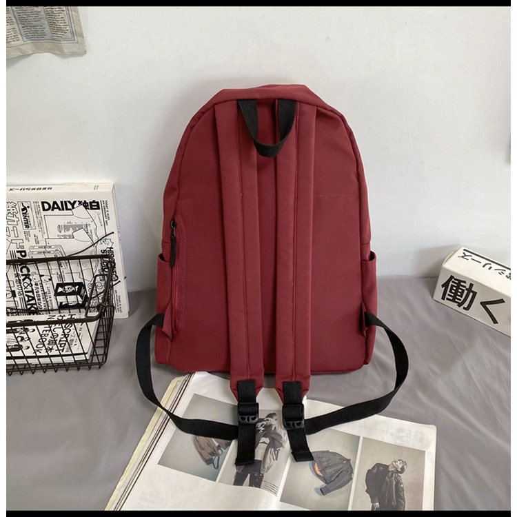 Balo đi học nữ trơn basic đơn giản thời trang ulzzang giá rẻ B345