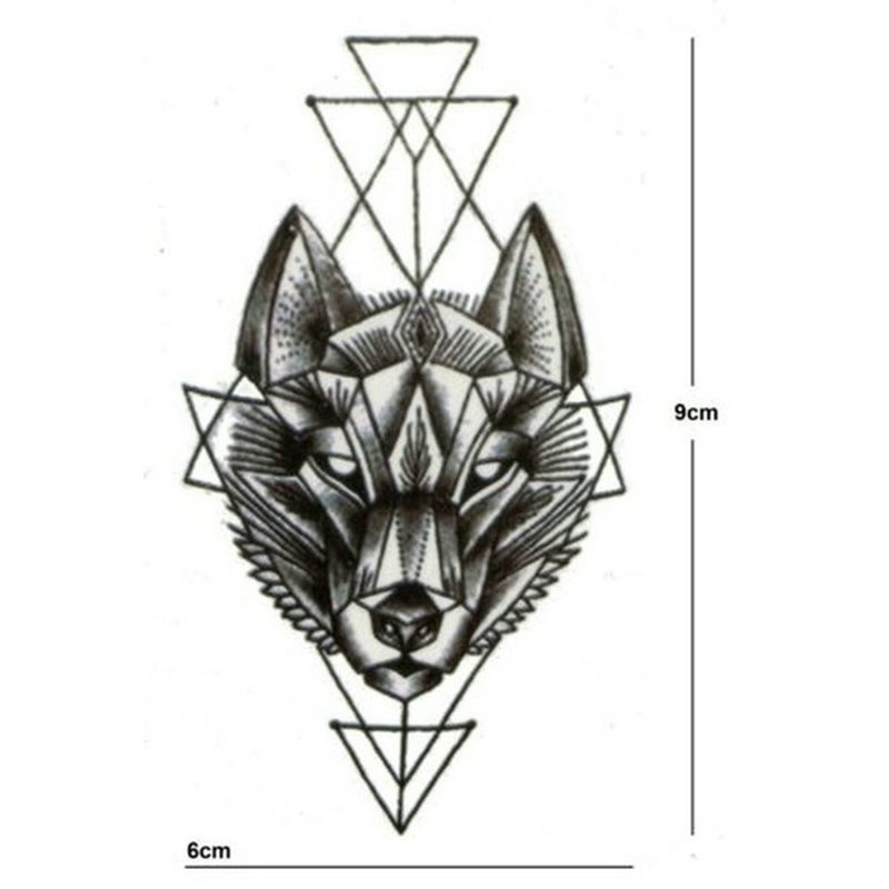 Hình xăm dán tạm thời chú sói cho cánh tay ngực vai cơ thể dành cho phụ nữ và đàn ông