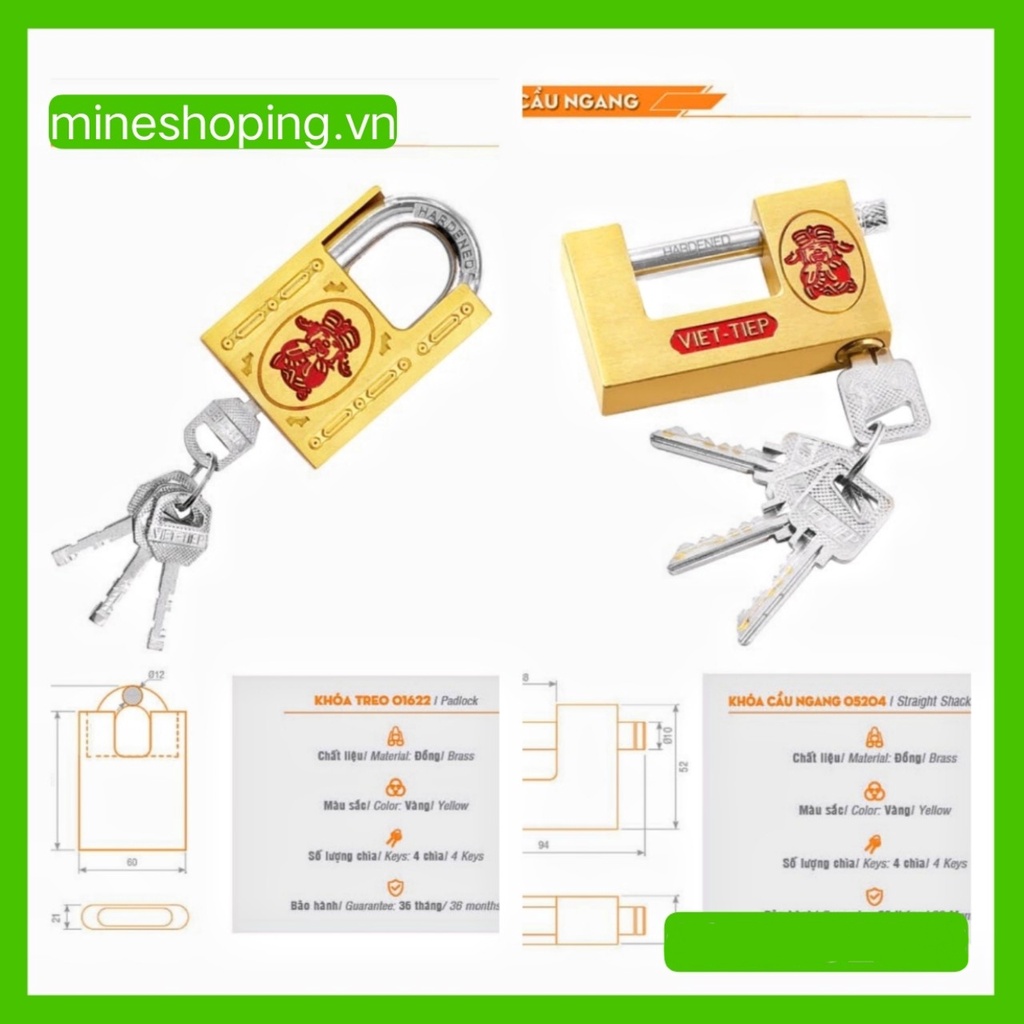 Ổ khoá chống trộm Việt Tiệp Thần tài phong thủy chống cắt cao cấp_Ảnh thật 01622 & 05204