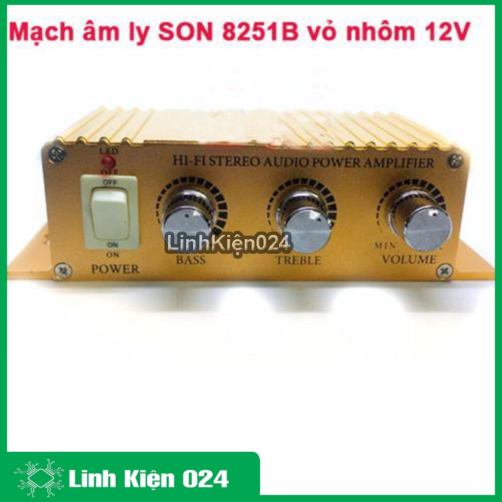 Âm ly SON 8251B - Vỏ Nhôm 12V - Load 4Ω-8Ω