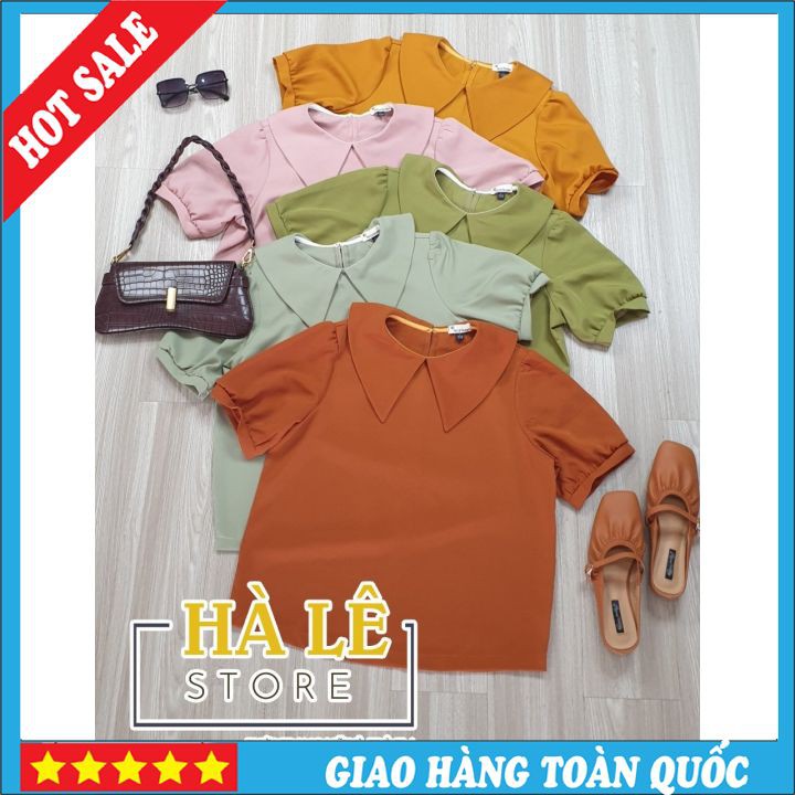 Áo Sơ Mi Nữ ❣️FREESHIP❣️Kiểu Ngắn Tay Công Sở Cổ Sen Big Size Thiết Kế -Halestore91